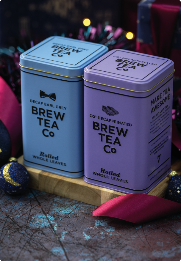 Taking caffeine out of tea and keeping it tasty can be tricky. We use the Carbon Dioxide (CO2) process to decaffeinate our tea which is a much gentler process. Combined with Ceylon as the base for our Decaffeinated teas the result is a tasty caffeine-free cup.