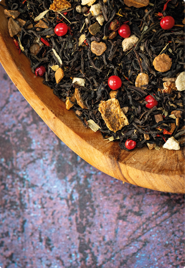 Rolled whole leaves deserve only the best ingredients. That's why you'll only ever see natural flavourings and chunky pieces of dried fruit, herbs and spices in our blends. 