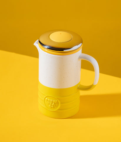 Yellow Speckled Tea Pot For One - Kit