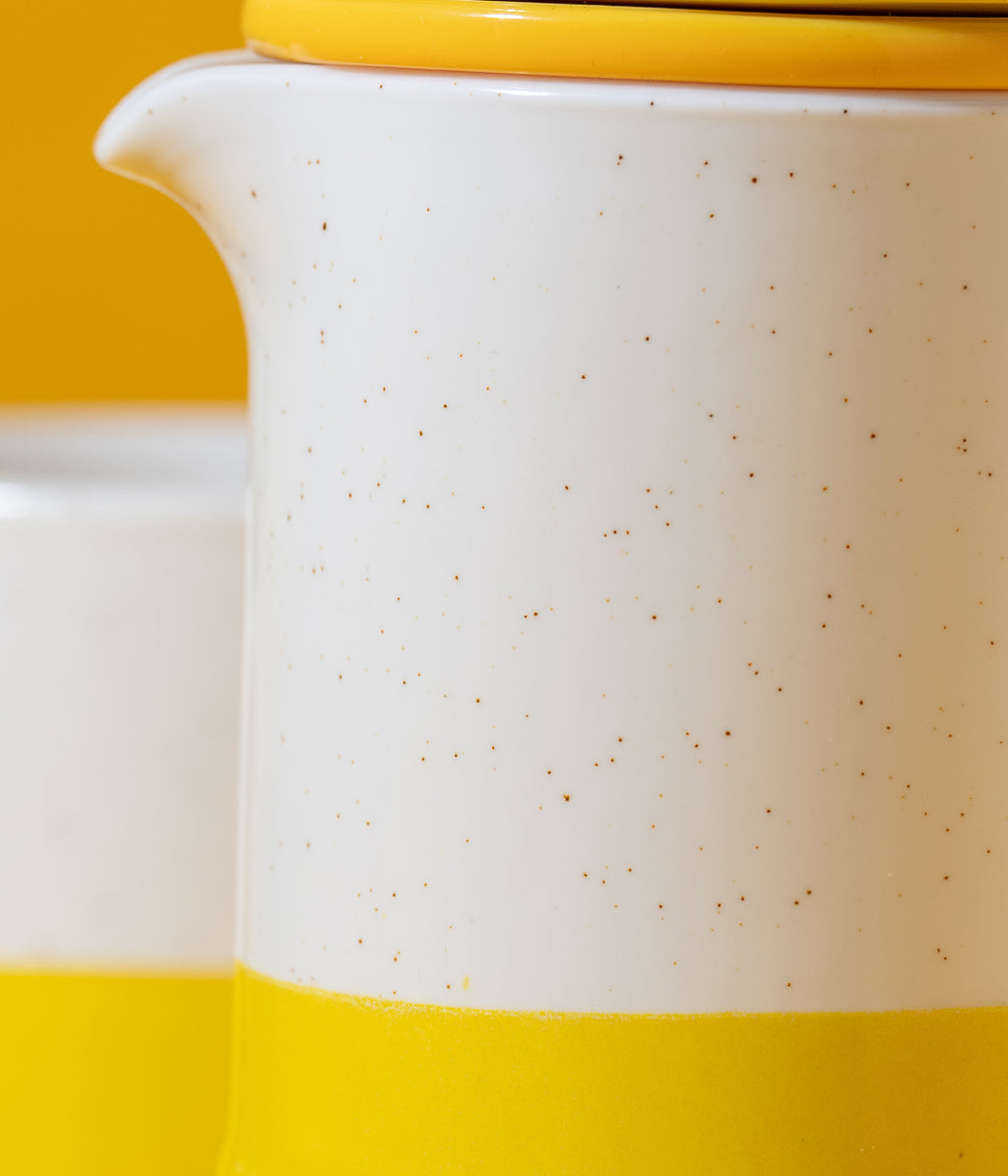 Yellow Speckled Tea Pot For One - Kit