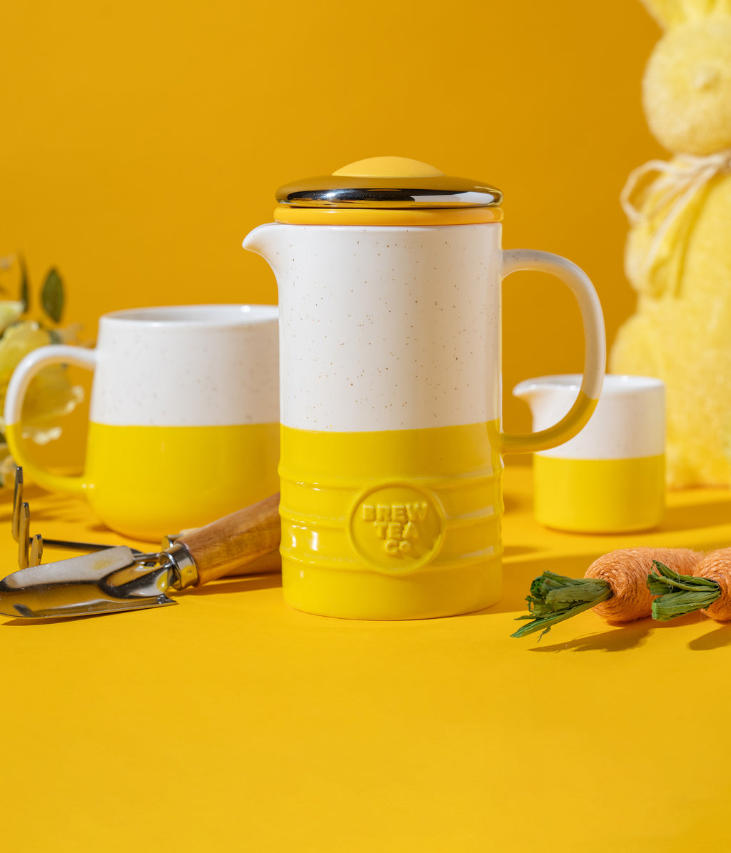 Yellow Speckled Tea Pot For One - Kit