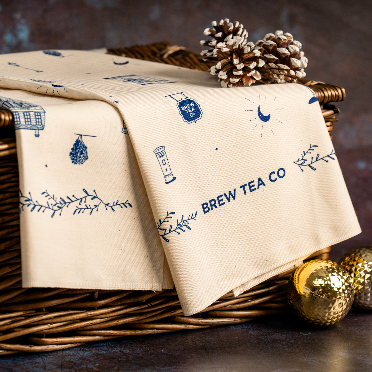 Festive Village Tea Towel